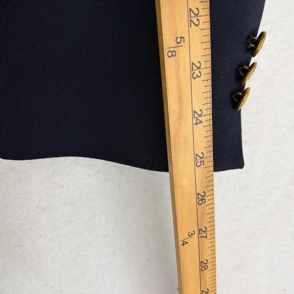 VTG Orvis Blazer 42L Hopsack Wool Navy Gold Button Travel Jacket Old Money USA